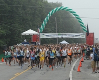 The start of the TD Bank Beach to Beacon 10K Road Race in Cape Elizabeth, Maine