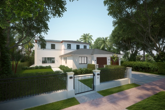 Mile Marker Investments restoring 1940s golf course home at 5334 La Gorce Drive in Miami Beach.