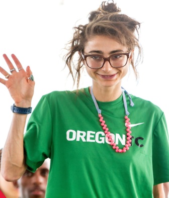 Alexi Pappas at the press conference prior to 2013 TD Beach to Beacon (Kevin Morris photo).