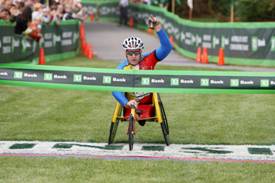 Craig Blanchette, world record wheelchair athlete, won the wheelchair event at the 2010 TD Bank Beach to Beacon 10K Road Race