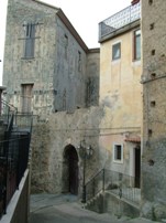 Historic homes in a neighborhood in Scalea, Italy, located in the Calabria region