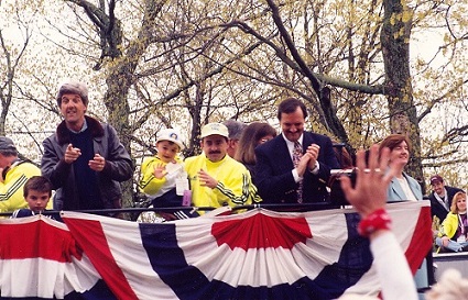 Dave McGillivray running his 45th Boston Marathon in support of Martin Richard Foundation.
