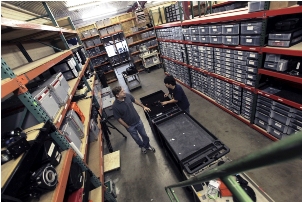 Huge storage area for HD Camera Rentals' growing inventory of digital cinema cameras and gear.