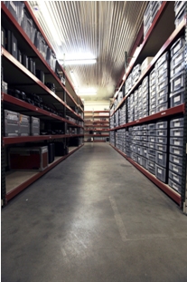 Huge storage area for HD Camera Rentals' growing inventory of digital cinema cameras and gear.