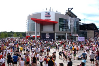 In 2010, 3,500 runners participated in the inaugural Harvard Pilgrim 10K at Patriot Place in Foxborough, Mass. Race organizers expected an even bigger turnout for the unique July 4 event this year.