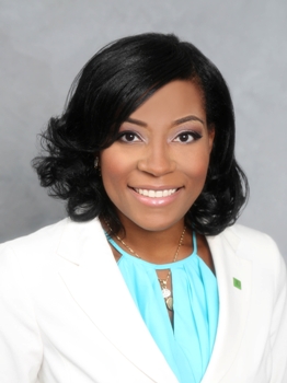 LaVasia Peterson, new Store Manager at TD Bank in Brooklyn.