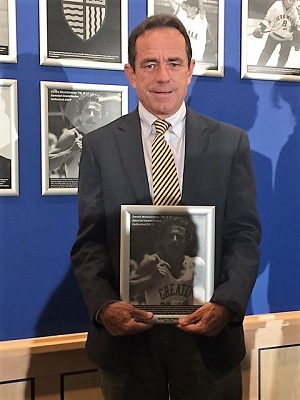 Dave McGillivray, founder of DMSE Sports, inducted in Merrimack College Athletics Hall of Fame.