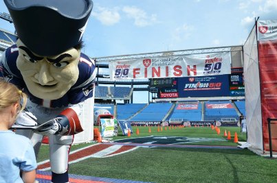 Online registration open for Harvard Pilgrim Finish at the 50 at Patriot Place in Foxborough, MA on July 3.
