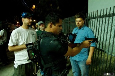Michael Pena, co-star of End of Watch, wearing a SI-2K Nano and video monitor