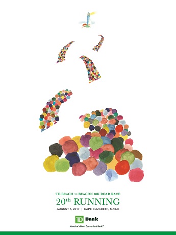 Maine College of Art collaborated with TD Beach to Beacon to design keepsake poster for 20th running of 10K road race Aug. in Cape Elizabeth.