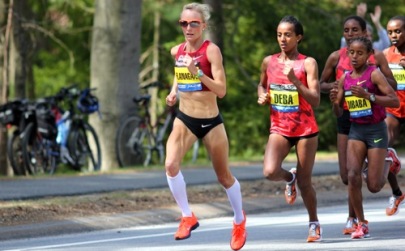 Shalane Flanagan at the 2014 B.A.A. Boston Marathon (Runner's World image).