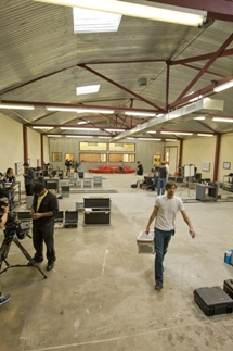 Expansive prep bay floor as part of expansion at HD Camera Rentals