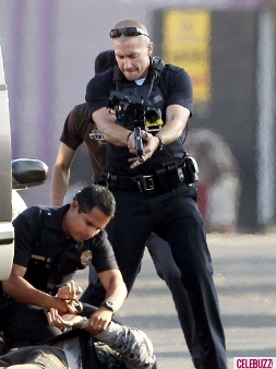 Jake Gyllenhaal shooting a scene for End of Watch wearing the SI-2K Nano developed by Radiant Images