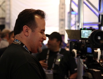 Radiant Images' new General Manager Syrous Nabatian in the Radiant booth at Cine Gear Expo 2012.