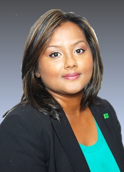 Tanuja Samaroo, new Sales and Service Manager at TD Bank in Oceanside, NY.