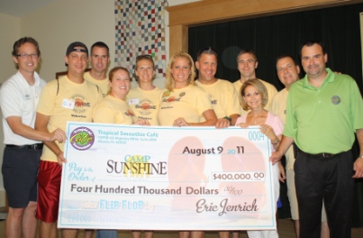 Tropical Smoothie Cafe donates $400,000 to Camp Sunshine to sponsor families and ill children attending Casco, Maine camp