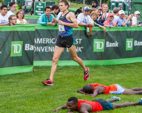 Ben True is hoping to wear out his international competitors on Aug. 1 and claim his first TD Beach to Beacon title as a professional runner. Kevin Morris photo.